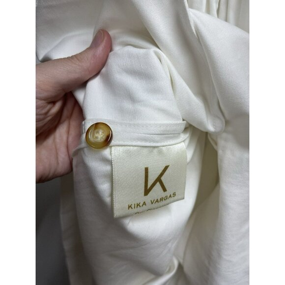 Kika Vargas NWT Mabel Cutout Stretch Cotton Midi White Dress Women's Size Small - Picture 8 of 12